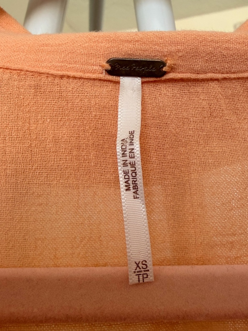 Free People Peach Button-Front Maxi Dress with Shirred Waist - Picture 2 of 14